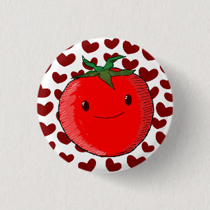 Cute Cartoon Tomato Lover 1 Inch Round Button