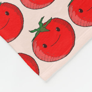 Cute Cartoon Tomato Pattern Fleece Blanket