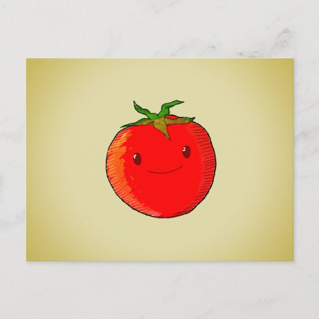 Cute Cartoon Tomato Postcard (Front)