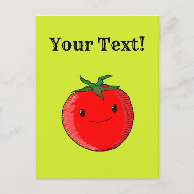 Cute Cartoon Tomato Postcard (Front)