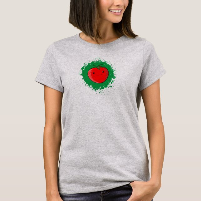 Cute Cartoon Tomato T-Shirt (Front)