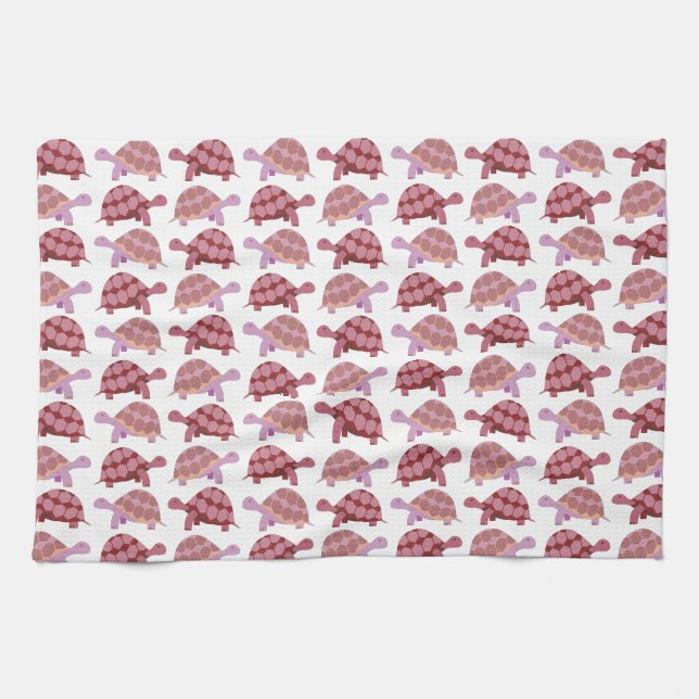 Cute Cartoon Tortoise Pattern Kitchen Towel (Horizontal)