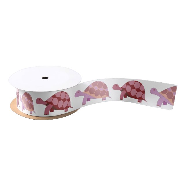 Cute Cartoon Tortoise Pattern Satin Ribbon (Spool)