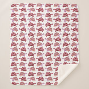 Cute Cartoon Tortoise Pattern Sherpa Blanket