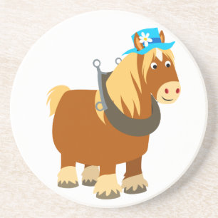 Cute Cartoon Trait Breton Horse Coaster