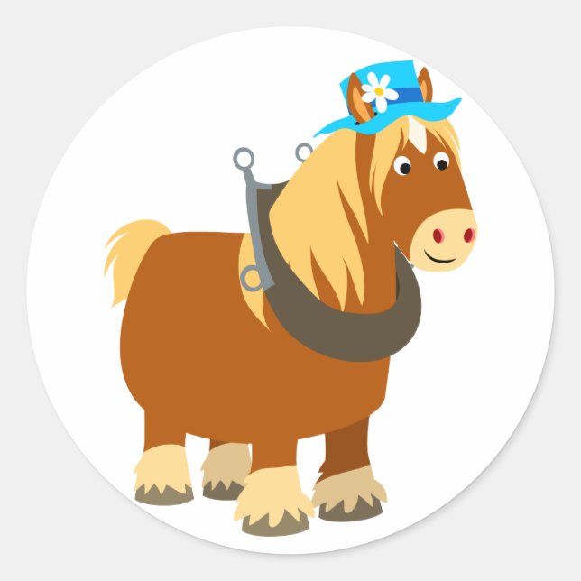 Cute Cartoon Trait Breton Horse Sticker (Front)