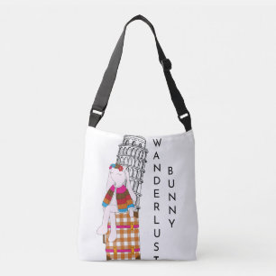 Cute Cartoon Travel Bunny Italy Vacation Crossbody Bag