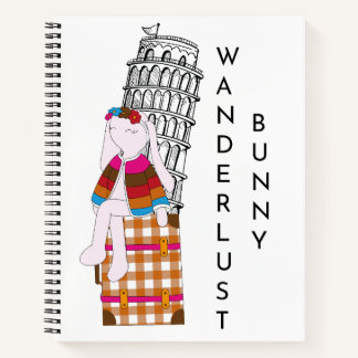Cute Cartoon Travel Bunny Italy Vacation Notebook