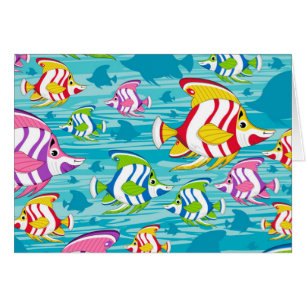 Cute Cartoon Tropical Fish Pattern