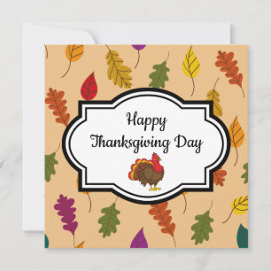 Cute Cartoon Turkey Card