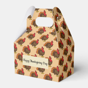 Cute Cartoon Turkey Favor Box