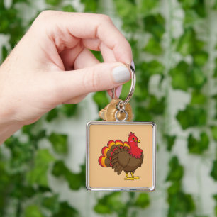 Cute Cartoon Turkey Keychain