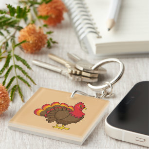 Cute Cartoon Turkey Keychain