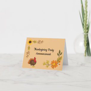 Cute Cartoon Turkey Personalize Announcement