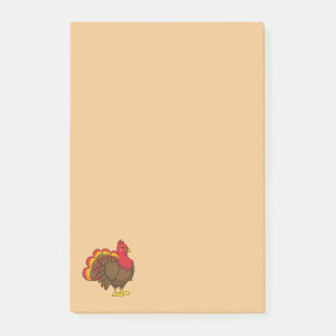 Cute Cartoon Turkey Post-it Notes
