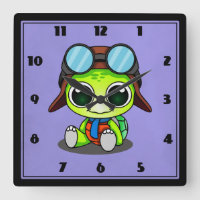 Cute Cartoon Turtle in Aviator Hat