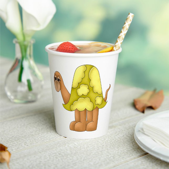 Cute Cartoon Turtle with Puffy Green Shell Paper Cups (Creator Uploaded)