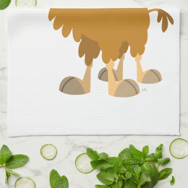 Cute Cartoon Two-Humped Camel Kitchen Towel (Folded)