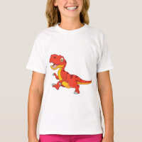 Cute cartoon tyrannosaurus rex walking