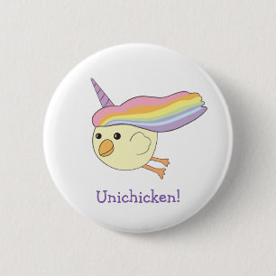 Cute Cartoon Unichicken Button