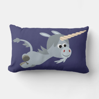 Cute Cartoon Unicorn In A Hurry Pillow