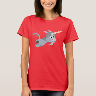 Cute Cartoon Unicorn In A Hurry Women T-Shirt