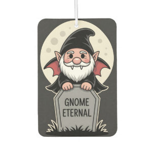 Cute Cartoon Vampire Gnome Standing at a Tombstone Air Freshener