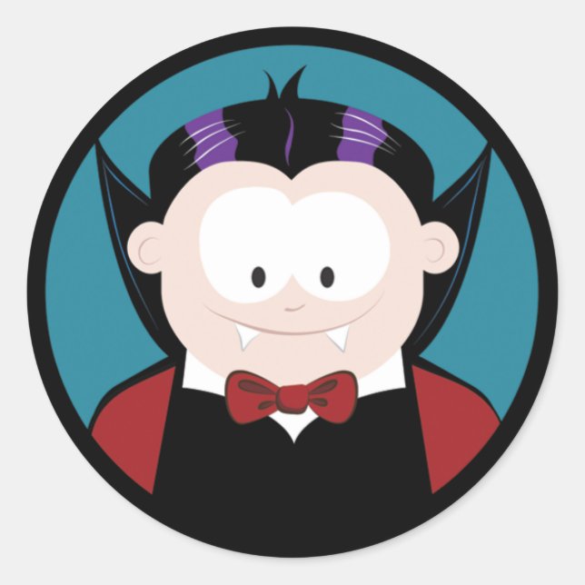Cute Cartoon Vampire Halloween Stickers (Front)
