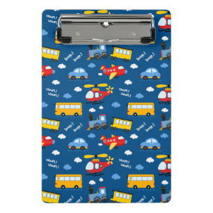 Cute Cartoon Vehicles Pattern  Mini Clipboard