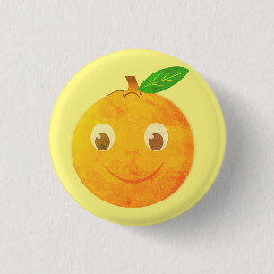 Cute Cartoon Vintage Orange Drawing 1 Inch Round Button