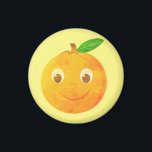 Cute Cartoon Vintage Orange Drawing Magnet<br><div class="desc">A cartoon style orange with vintage effect applied to the image. Custom decorative magnets.
Gift idea for adults and kids.</div>