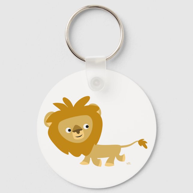 Cute Cartoon Walking Lion Keychain (Front)