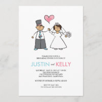 Cute Cartoon Wedding Couple DInner Rehearsal Party