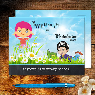 Cute Cartoon Welcome Back to School Postcard