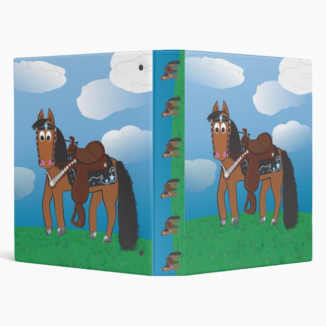 Cute Cartoon Western Horse Binder (Background)