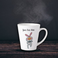 Cute Cartoon White Bunny Bow Tie Thumbs Up Sign