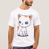 Cute Cartoon White Cat Illustration