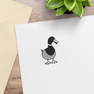 Cute Cartoon Wild Mallard Duck Rubber Stamp