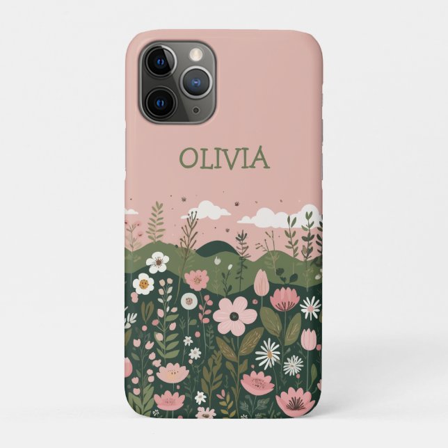 Cute Cartoon Wildflowers Floral Personalized  Case-Mate iPhone Case (Back)