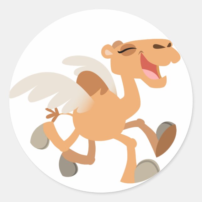 Cute Cartoon Winged-Camel Sticker (Front)