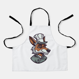 Cute Cartoon Wolf Chef Adorable Animal Graphic Apron