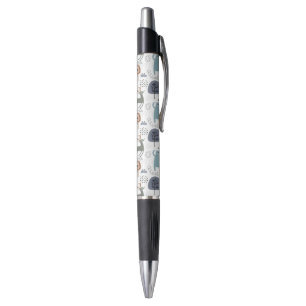 Cute cartoon woodland animals pattern monogram pen