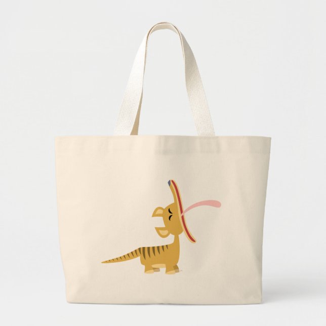Cute Cartoon Yawning Thylacine Bag (Front)