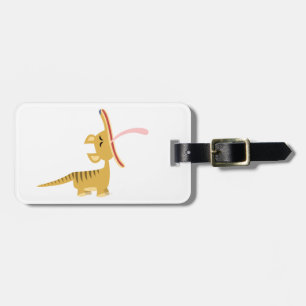 Cute Cartoon Yawning Thylacine Luggage Tag