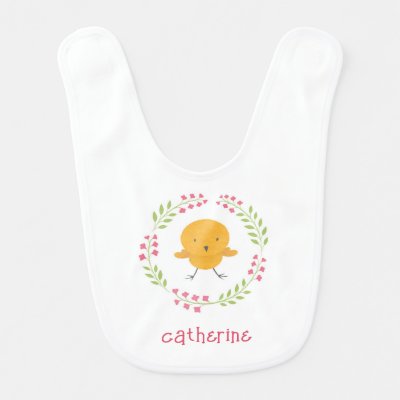 Cute Cartoon Yellow Chick Floral Wreath