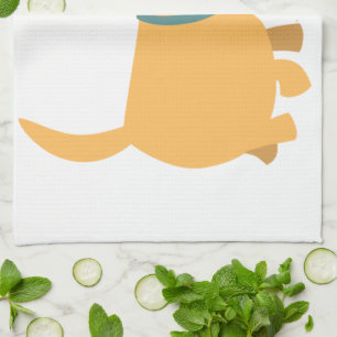 Cute Cartoon Yellow Labrador Kitchen Towel