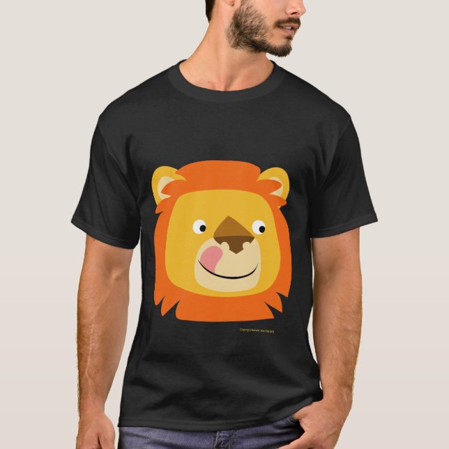 Cute Cartoon Yummy lion T-Shirt (Front)