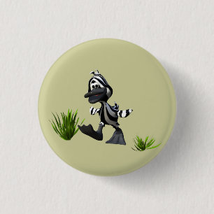 Cute Cartoon Zebra Duck 1 Inch Round Button