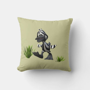 Cute Cartoon Zebra Duck Throw Pillow