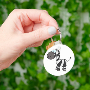 Cute Cartoon Zebra Funny Animal Character Keychain